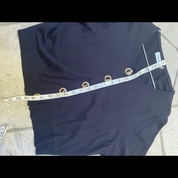 Black Calvin Klein Cardigan with Gold Buttons - Picture 6 of 7